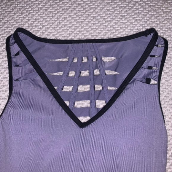 Purple Dance Body Suits with Cut Outs - Picture 3 of 4